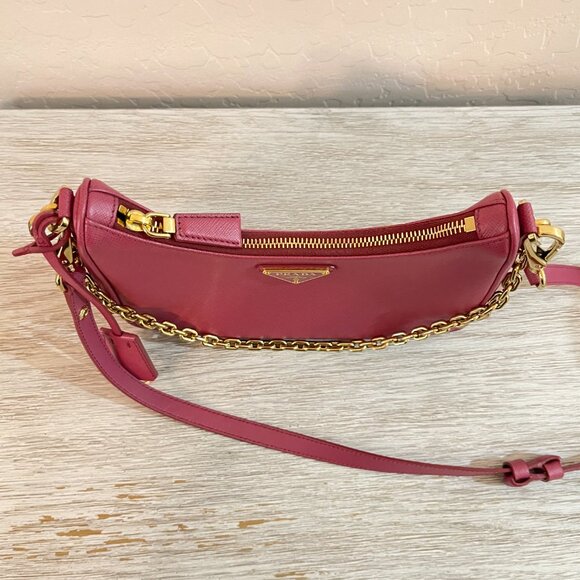 Prada Re-Edition Mini Saffiano Leather Bag Bruyere Pink Mint Condition!! - Picture 9 of 16